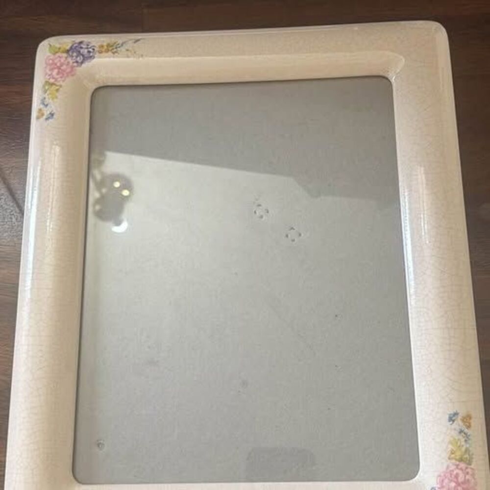 Vintage Floral Ceramic Crackle Glaze Picture Frame